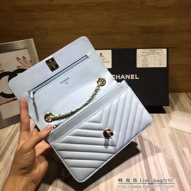 香奈兒CHANEL V982新款新顏色專櫃品質羊皮鏈條小包 DSC1258